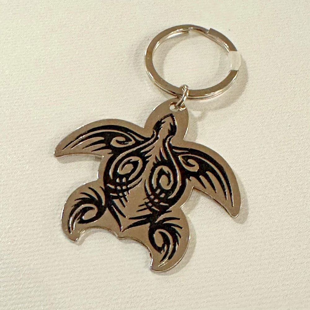 Turtle Silver Tone Metal Keychain Key‎ Ring